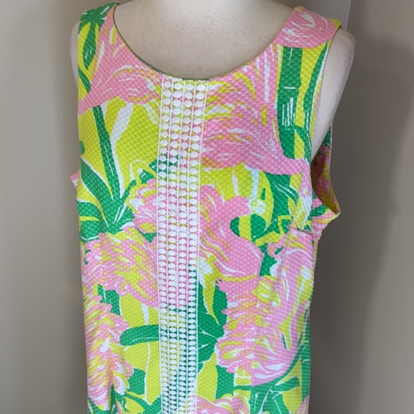 🦄 Lilly Pulitzer Flamingo Fan Dance Shift Dress - Picture 5 of 10